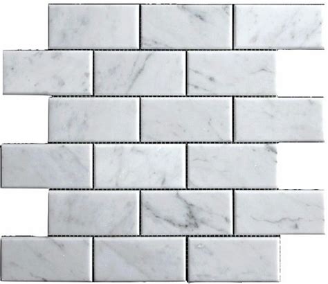 1050sf Beveled 2x4 Carrara Venato Marble Mosaic Tile