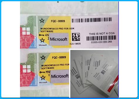 Original Microsoft Coa Label Windows 10 Professional Oem Coa Sticker