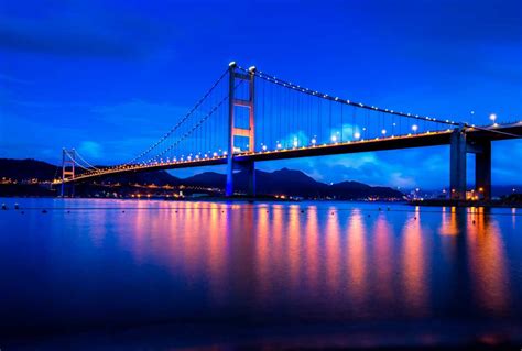 Night Scene Of Bridge In Hong Kong Hoodoo Wallpaper