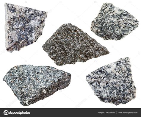 Collection Of Various Nepheline Syenite Mineral Stone Stock Photo By
