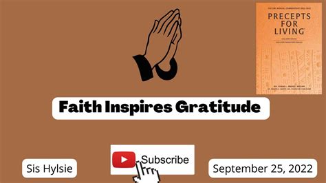 Faith Inspires Gratitude Precepts for Living Sunday School Lesson for