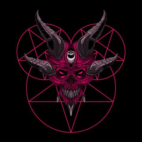 Vector Skull Demon Evil Illustration Premium Vector Satanic Art Dark Fantasy Art Demon