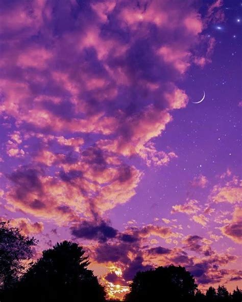 Purple Sky Aesthetic Sky Aesthetic Nature Pictures Moon Photography