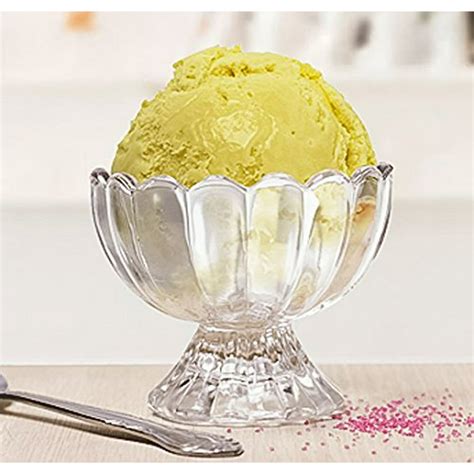 palais glassware crème glacée clear glass ice cream dessert bowls set of 4 9 oz swirl