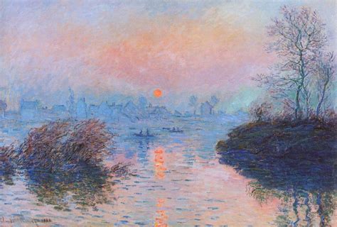 Sunset On The Seine At Lavacourt Winter Effect 1880 Claude Monet
