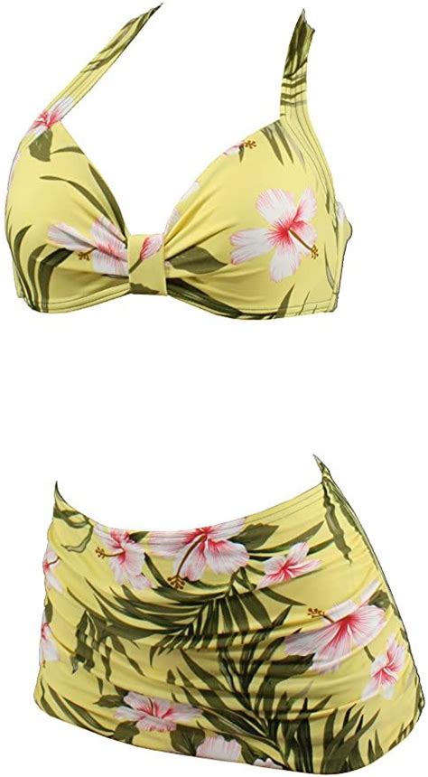 Amazon Com Aloha Beachwear Women Vintage Two Piece Swimsuit Bikini