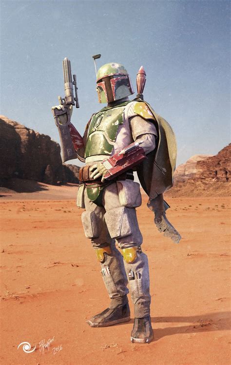 Boba Fett Return Of The Jedi By Brandon Harper Sci Fi 3d Cgsociety Star Wars Poster