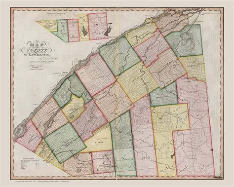 St Lawrence County New York 1840 Burr State Atlas Old Maps