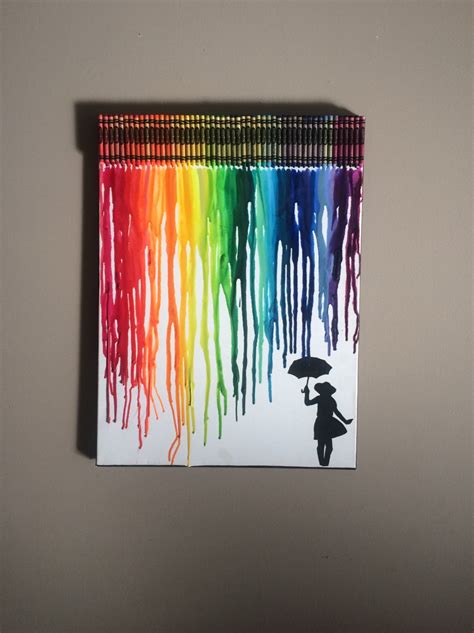 Melted Crayon On Canvas Rainbow Painting Lgbtq Crayola