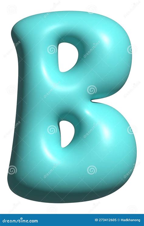 Blue Balloon Letter B Capital 3d Alphabet Stock Illustration