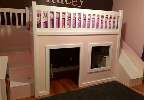 I've got you covered with the plans! Ana White | Playhouse loft bed with stairs and slide - DIY ...