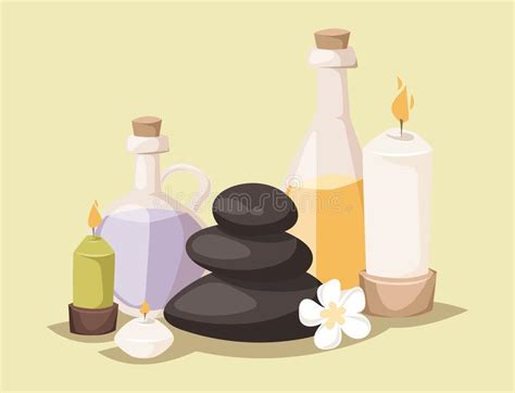 Spa Vector Icons Treatment Beauty Procedures Wellness Spa Massage Herbal Cosmetics Aroma Spa