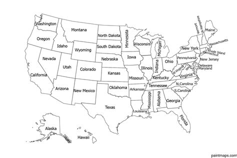 nuestra compañía complemento fantasma el mapa de estados unidos con nombres en expansión