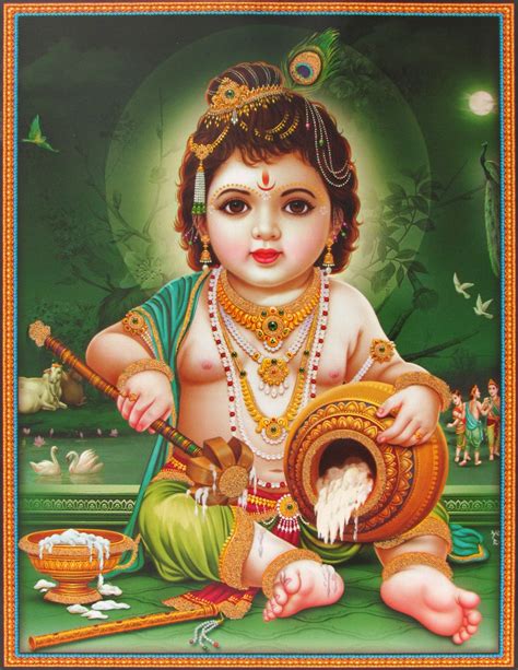 Amazon.com: Avercart Lord Krishna - Baby Krishna Poster 8.5x11 inch 
