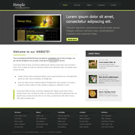 Website templates allow you to create a website or blog of your choice without a team of professional website developers and designers. Simple Gray Template - Free HTML Website Templates