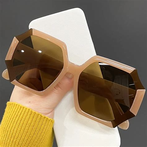 New Fashion Sunglasses For Women Polygon Oversized Sun Glasses Men