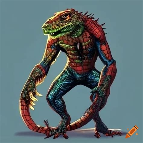 Spider Man Transforming Into A Lizard Like Creature On Craiyon