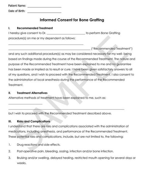 Free Dental Consent Forms Templates Editable