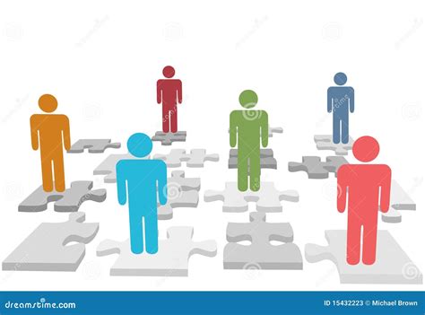 Human Resources People Stand On Puzzle Pieces Stock Photos Image