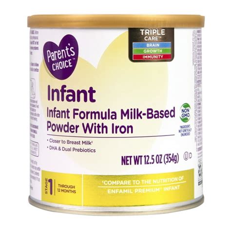 Parents Choice Infant Milk Based Baby Formula Powder With Iron Dual