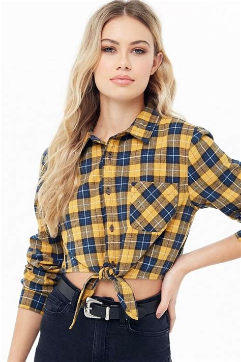 9 Retro Womens Crop Flannel Shirt Will Become Trend 2020 Cropped