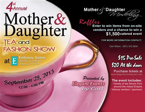4th Annual Mother And Daughter Tea And Fashion Show Tickets Sun Sep 29