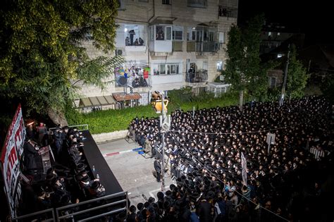 25 arrested after clashes at huge ultra orthodox protest in jerusalem the times of israel