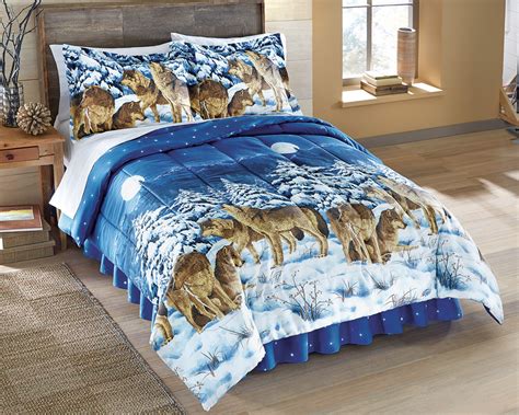 Product title mainstays value bed blanket, multiple sizes & colors average rating: Wolf Wolves Bed Comforter Set Pillow Shams Bedskirt Twin ...
