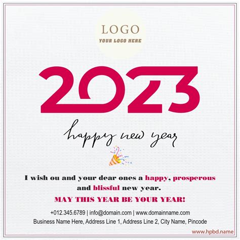 happy new year 2023 wishes card with pink number design happy new year greetings new year