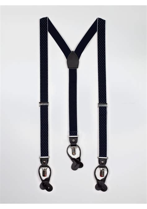 Mens Dress Suspenders Woven Elastic Strap Suspenders In Navy Bows N