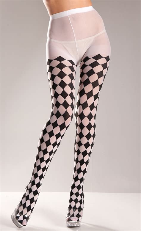 Black And White Checkered Pantyhose