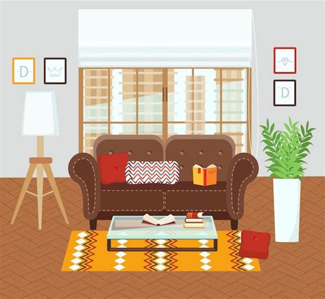 Premium Vector Interior Of A Living Room