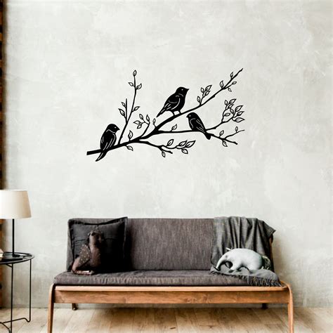 Birds On The Branch Metal Wall Art Home Wall Decor Birds In Etsy