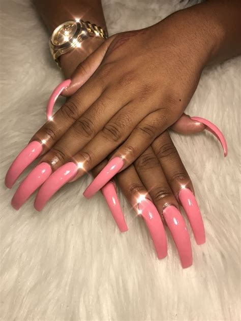 red lip fantasy curved nails ghetto nails pink nails