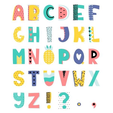 Premium Vector Coloured Alphabet Design