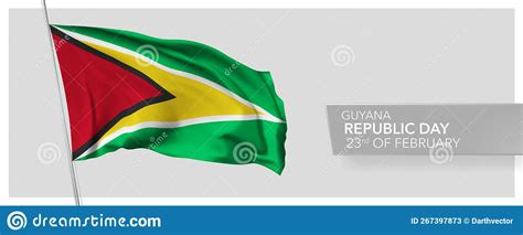 Guyana Republic Day Greeting Card Banner Vector Illustration Stock