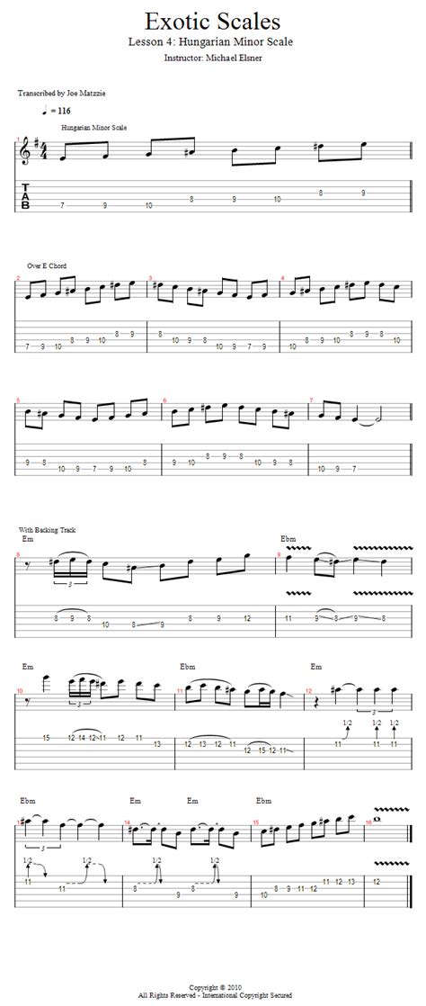 Guitar Lessons Hungarian Minor Scale