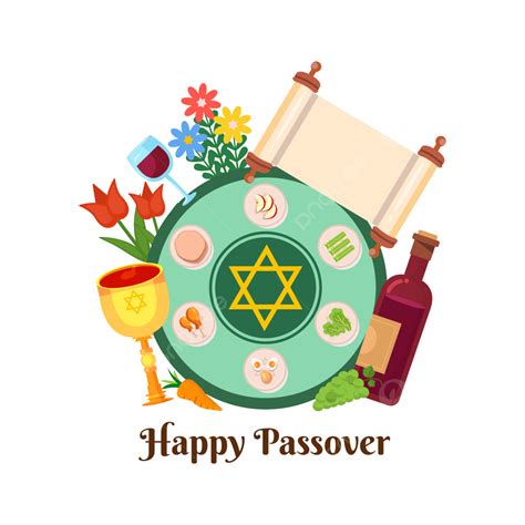 Food On A Plate Happy Passover Day Vector Happy Passover Day Passover