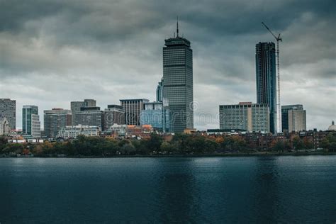 Scenic Shot Of The Charles River Across The Boston Skyline In