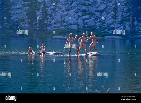 Skinny Dipping In Lake Stock Photo Alamy
