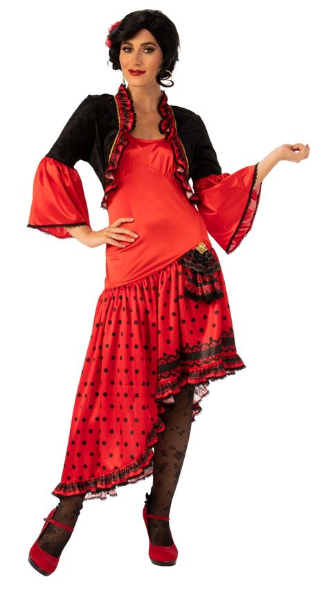 [hot Item] Red Black Spanish Dance Costume Suit Halloween Dress Dancer Evening Dress Dancer