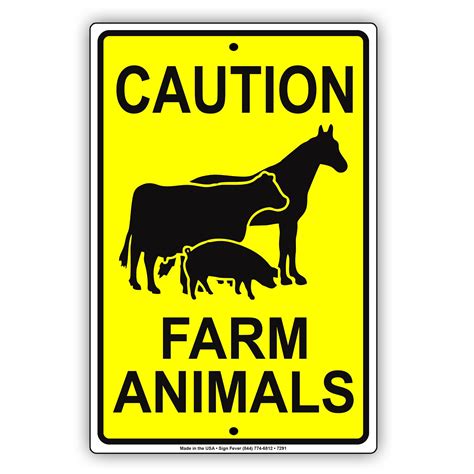 Caution Farm Animals Sign Aluminum Sign Sign Fever