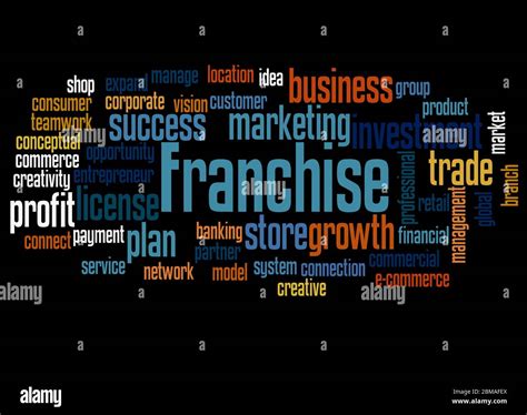 Franchise Word Cloud Concept On Black Background Stock Photo Alamy