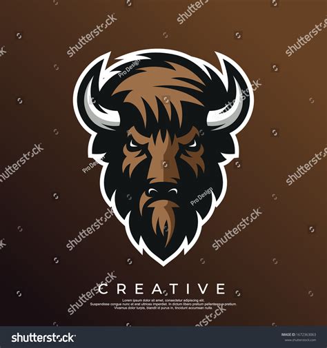 Bison Esport Mascot Badge Logo Stock Vector Royalty Free 1672363063