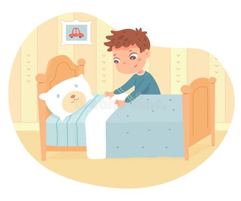 Boy Making Bed Stock Illustrations 67 Boy Making Bed Stock