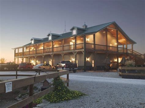 I found a block barn that would have been perfect for a house. Morton+Pole+Barn+Houses | Morton Buildings hunting lodge ...