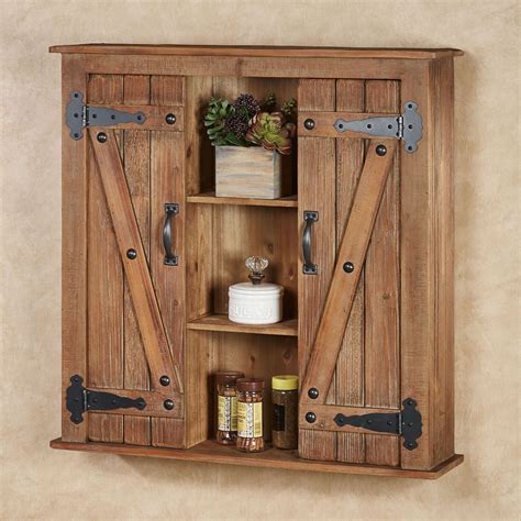 Andover Plank Style Rustic Wooden Wall Storage Cabinet Rustic House