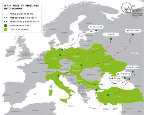 Gas Pipelines From Russia To Europe Map United States Map