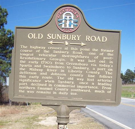Old Sunbury Road Georgia Historical Society