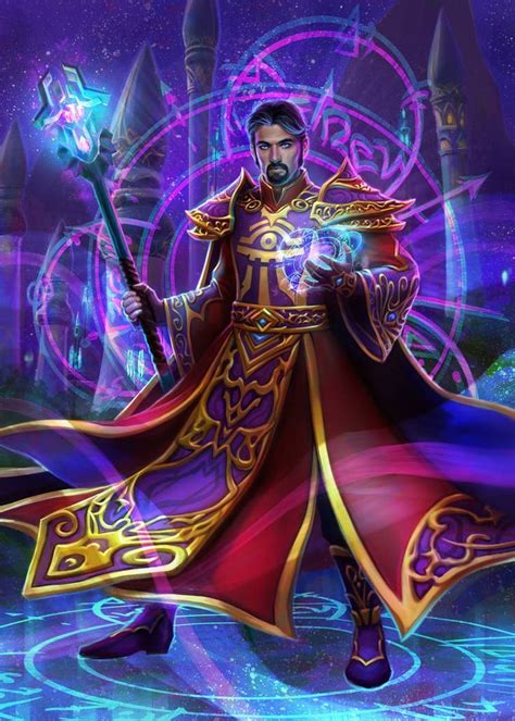 Harrious By Cher Ro Male Human Sorcerer Wizard With Staff Blue Elemental Power Mystic